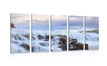 5-częściowy obraz wodospady w Islandii - 100x50