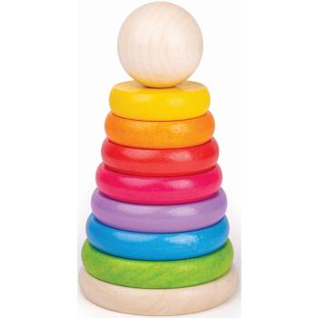 Bigjigs Toys First Rainbow Stacker piramidka edukacyjna z drewna