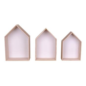 Zestaw 3 białych półek drewnianych House Nordic Verona
