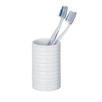 Biały ceramiczny kubek na szczoteczki do zębów Wenko Mila