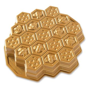Forma w kształcie plastra miodu w kolorze złota Nordic Ware Bee, 2,4 l