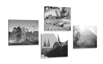 Zestaw obrazów miasta w ciekawej wersji - 4x 60x60