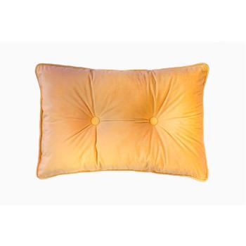 Ciemnożółta poduszka Tiseco Home Studio Velvet Button, 40x60 cm