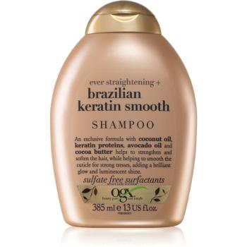 OGX Brazilian Keratin Smooth szampon wygładzający do nabłyszczania i zmiękczania włosów 385 ml
