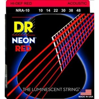 Dr Nra 10-48 Neon Red Struny Gitara Akustyczna