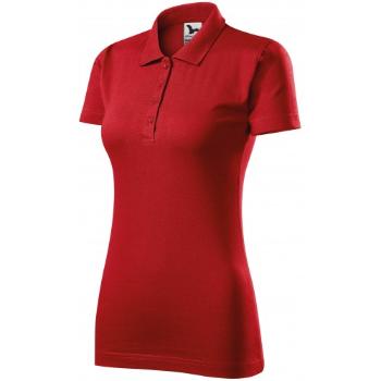 Damska koszulka polo slim fit, czerwony, XL