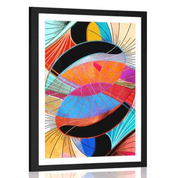 Plakat z passe-partout kolorowa abstrakcja - 60x90 black