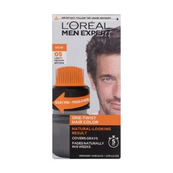 L'Oréal Paris Men Expert One-Twist Hair Color 50 ml farba do włosów dla mężczyzn Uszkodzone pudełko 05 Light/Medium Brown