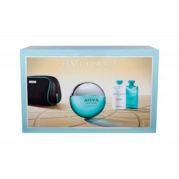 Bvlgari Aqva Pour Homme Marine zestaw Edt 100 ml + Balsam po goleniu 75 ml + Żel pod prysznic 75 ml + Kosmetyczka dla mężczyzn Uszkodzone pudełko