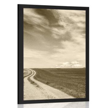 Plakat magiczny krajobraz w sepiowym kolorze - 30x45 black