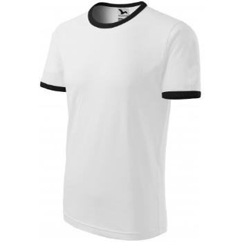 Koszulka kontrastowa unisex, biały, XL