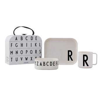3-częściowy zestaw naczyń dla dzieci z kuferkiem Design Letters Classics R