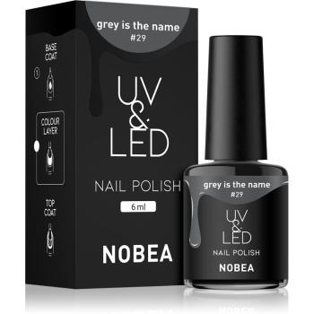 NOBEA UV & LED Nail Polish zelowy lakier do paznokcji z UV / przy użyciu lampy LED błyszczący odcień Grey is the name #29 6 ml