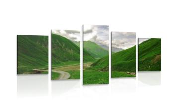 5-częściowy obraz zielony krajobraz - 200x100