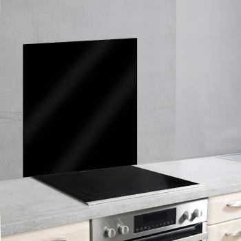 Czarna szklana płyta ochronna na ścianę przy kuchence Wenko, 70x60 cm