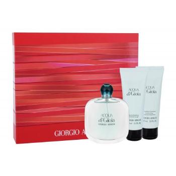 Giorgio Armani Acqua di Gioia zestaw Edp 100 ml + Mleczko do ciała 75 ml + Żel pod prysznic 75 ml dla kobiet Uszkodzone pudełko