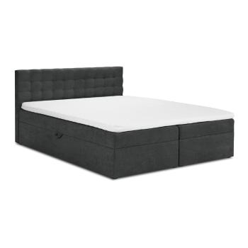 Ciemnoszare łóżko dwuosobowe Mazzini Beds Jade, 140x200 cm