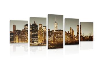 5-częściowy obraz centrum Nowego Jorku - 200x100