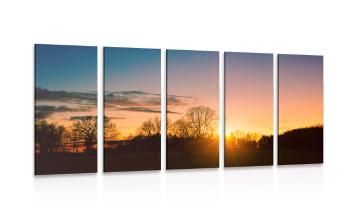 5-częściowy obraz piękny zachód słońca - 100x50