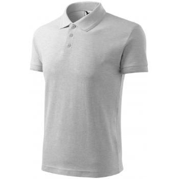 Męska luźna koszulka polo, jasnoszary marmur, XL