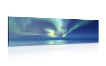 Obraz zorza polarna nad oceanem - 120x40
