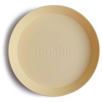 Mushie Round Dinnerware Plates talerz Pale Daffodil 2 szt.