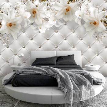 Tapeta samoprzylepna biała luksusowa lilia - Pachnąca Miękkość - 392x280