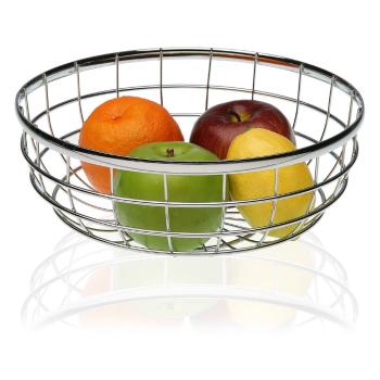 Stalowy koszyk na owoce Versa Chrome, ⌀ 25 cm