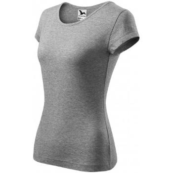 Koszulka damska z bardzo krótkimi rękawami, ciemnoszary marmur, M