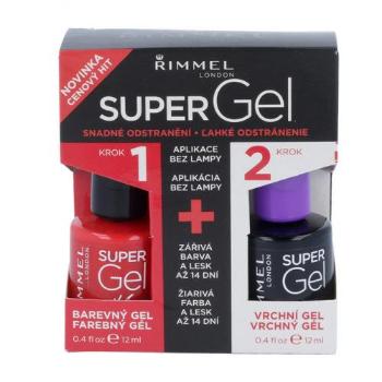 Rimmel London Super Gel By Kate zestaw Super Gel By Kate 12 ml + Super Gel Top Coat 12 ml dla kobiet 034 Hip Hop