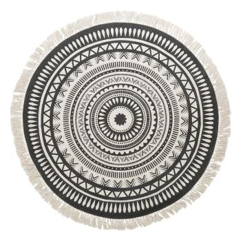 Beżowo-czarny ręcznie tkany bawełniany dywan Westwing Collection Benji, ø 150 cm