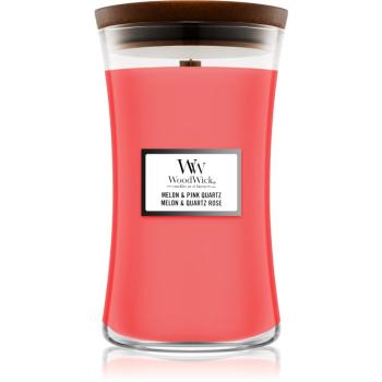 Woodwick Melon & Pink Quarz świeczka zapachowa z drewnianym knotem 609,5 g