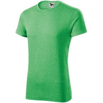 T-shirt męski z podwiniętymi rękawami, zielony marmur, S