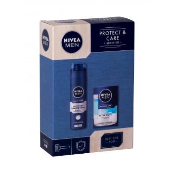 Nivea Men Protect & Care zestaw Woda po goleniu 2w1 100 ml + Pianka do golenia 200 ml dla mężczyzn Uszkodzone pudełko