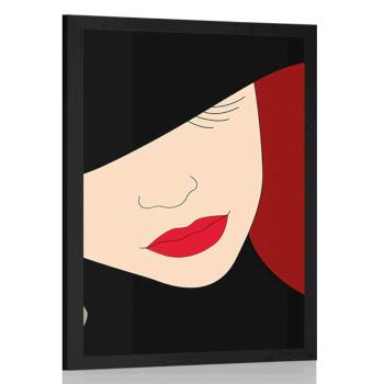Plakat elegancka dama w kapeluszu - 40x60 black