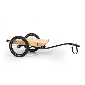 KLARFIT Companion Travel, przyczepka transportowa, 40 kg, przyczepka rowerowa, czarna/drewniana