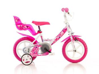 Rower dziecięcy Dino Bikes biało-różowy 12 &quot;