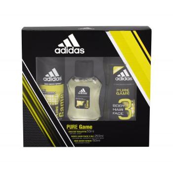 Adidas Pure Game zestaw Edt 50 ml + Deospray 150 ml + Żel pod prysznic 250 ml dla mężczyzn Uszkodzone pudełko