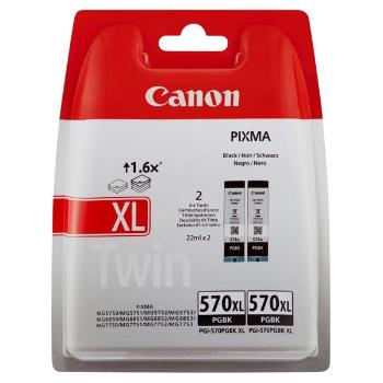 Canon originální ink PGI 570PGBK XL Twin Pack, black, blistr s ochranou, 22ml, 0318C007, 2-pack Canon Pixma MG7750,7751,7752,7753,