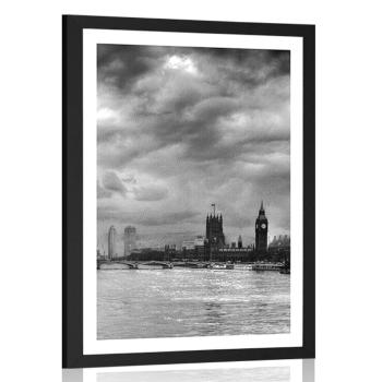 Plakat z passe-partout wyjątkowy Londyn w czerni i bieli - 20x30 black