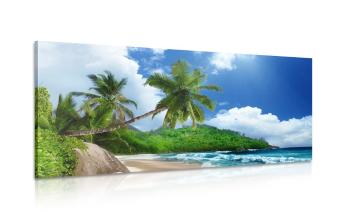 Obraz piękna plaża na wyspie Seszele - 120x60