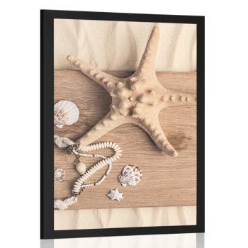 Plakat skarby morza na drewnie - 20x30 white