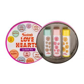 Swizzels Lip Balm Trio Love Hearts zestaw Balsam do ust 3 x 4 g + Metalowe opakowanie dla dzieci