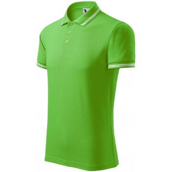 Męska koszulka polo w kontrastowym kolorze, zielone jabłko, XL