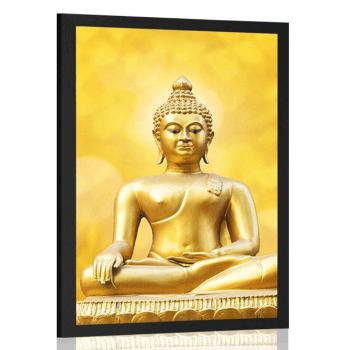 Plakat złoty posąg Buddy - 40x60 silver