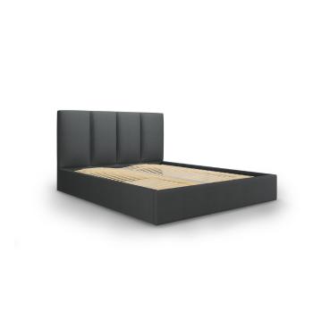 Ciemnoszare łóżko dwuosobowe Mazzini Beds Juniper, 180x200 cm