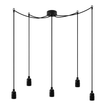 Czarna lampa wisząca z 5 kablami Bulb Attack Uno