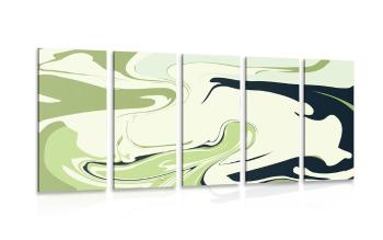 5-częściowy obraz abstrakcyjny wzór materiałów zielone