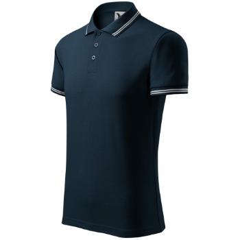 Męska koszulka polo w kontrastowym kolorze, ciemny niebieski, XL