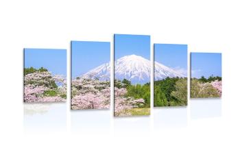 5-częściowy obraz wulkan Fuji - 200x100